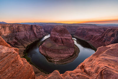 Rock formations at sunset