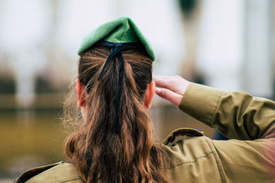 Rear view of woman with hair