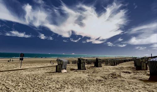 Scenic view of beach against sky