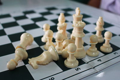 Close-up of chess pieces