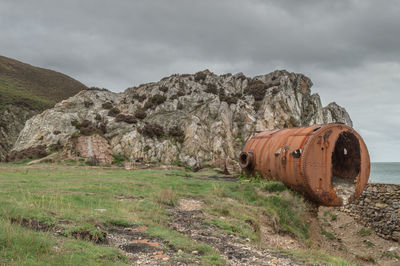 The ruins of the brickwork factory at porth wen, llanbadrig, anglesey.