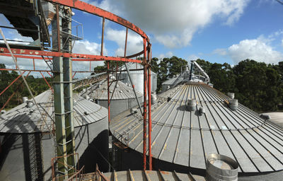 High angle view of factory