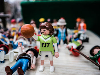 Close-up of boy playing with toy