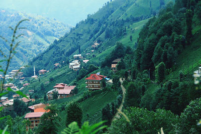 High angle view of townscape