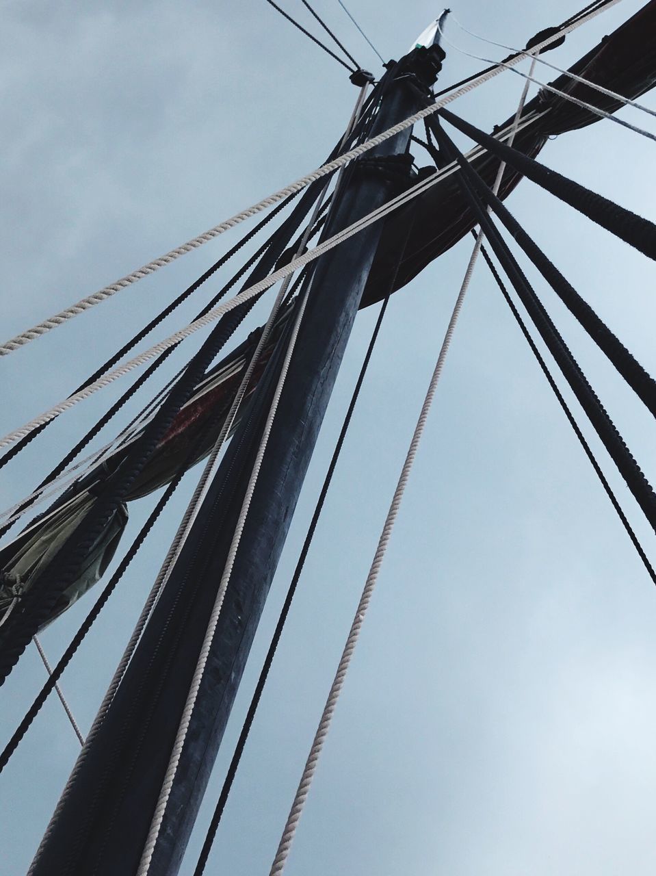 LOW ANGLE VIEW OF CABLES AGAINST CLEAR SKY