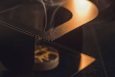 Close-up of coffee cup on table