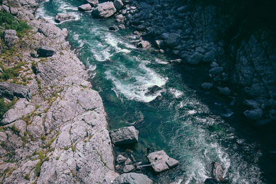 Scenic view of waterfall