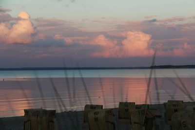 View of sea against sky during sunset