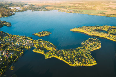 High angle view of sea