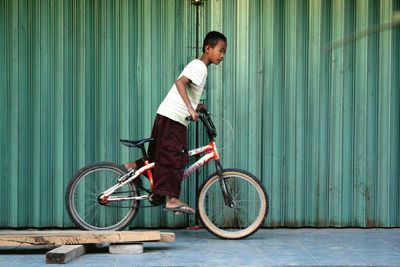 Man riding bicycle