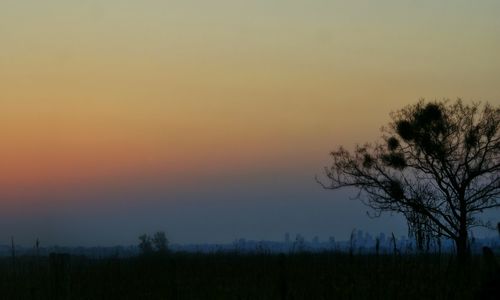 Scenic view of landscape at sunset