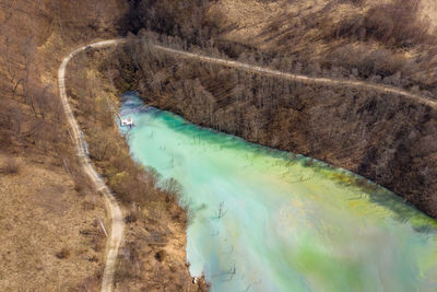 Aerial view of lake