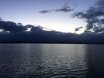Scenic view of sea against cloudy sky