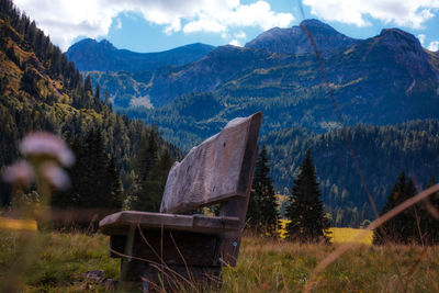 Scenic view of field against mountains