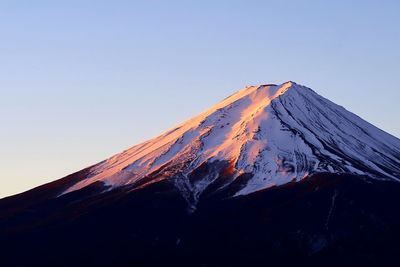 Low angle view of mountain against clear sky