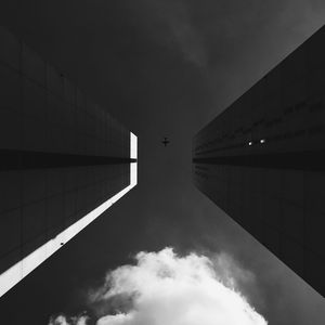 Low angle view of illuminated building against the sky