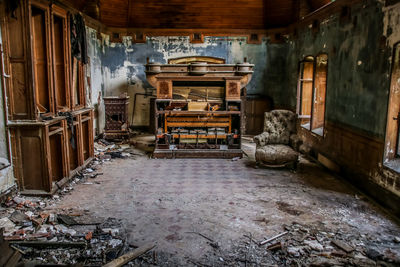 Interior of abandoned house