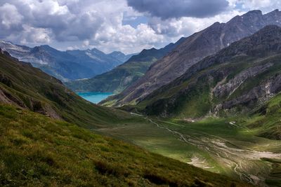 Scenic view of mountains against sky