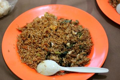 Close-up of served food in plate