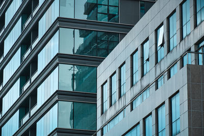 Low angle view of modern building in city