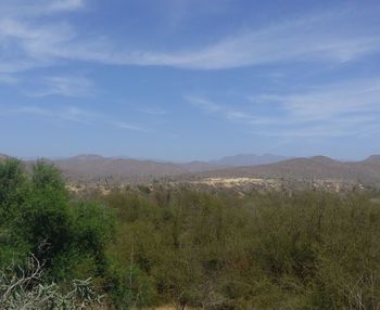 Scenic view of mountains against sky