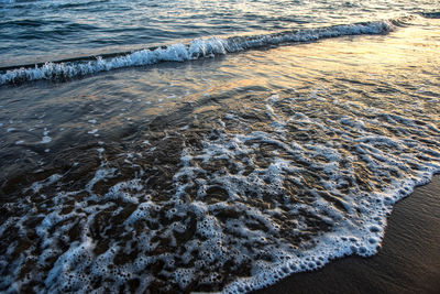 High angle view of sea waves