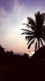 Silhouette palm trees against sky during sunset