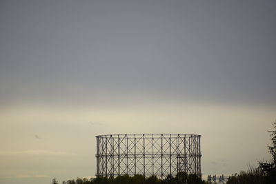 Low angle view of basketball hoop against sky