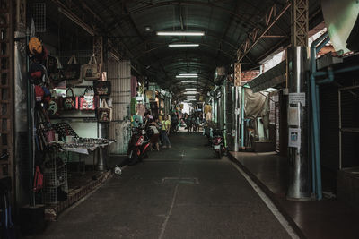 Market stalls on footpath