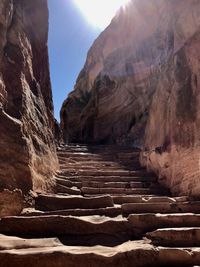 Rock formations in sunlight