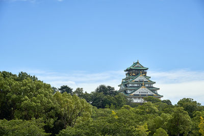 Osaka castle in osaka in summer. japan.