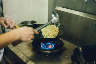 Man preparing food at home