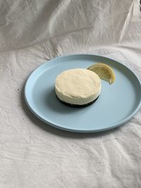 High angle view of breakfast served on table