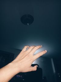 Close-up of hand on finger