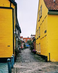 Narrow alley amidst buildings against sky