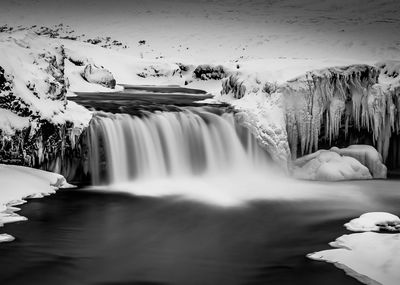 Scenic view of waterfall