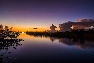 Scenic view of sea at sunset