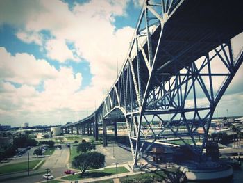 Suspension bridge against sky