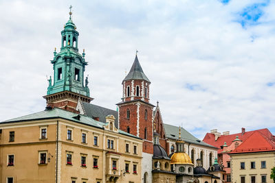 Low angle view of wawel cathedral against sky