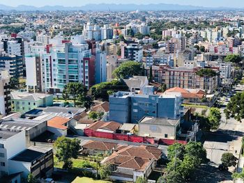 High angle view of townscape against buildings