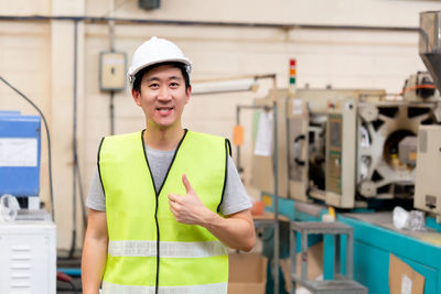 Portrait of smiling man working