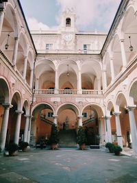 Facade of historic building in city