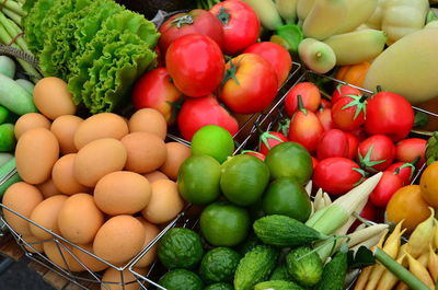 Close-up of food for sale in market