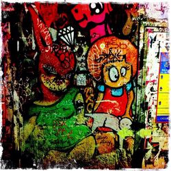 Full frame shot of colorful wall