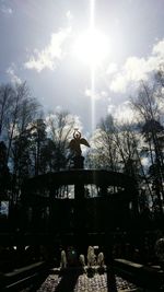 Man standing by tree against sky