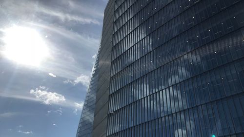 Low angle view of modern building against sky