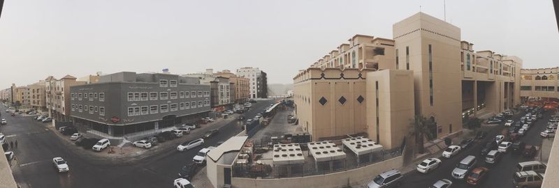 High angle view of city street