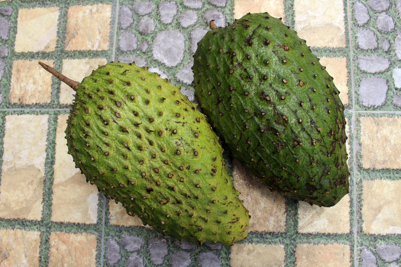 HIGH ANGLE VIEW OF FRUIT ON FLOOR