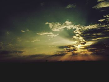 Silhouette landscape at sunset