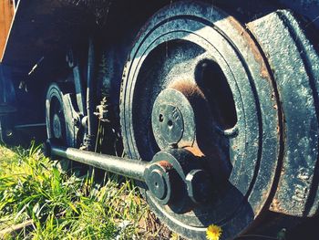 Close-up of rusty machine part